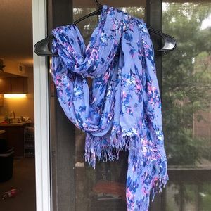 Blue floral scarf